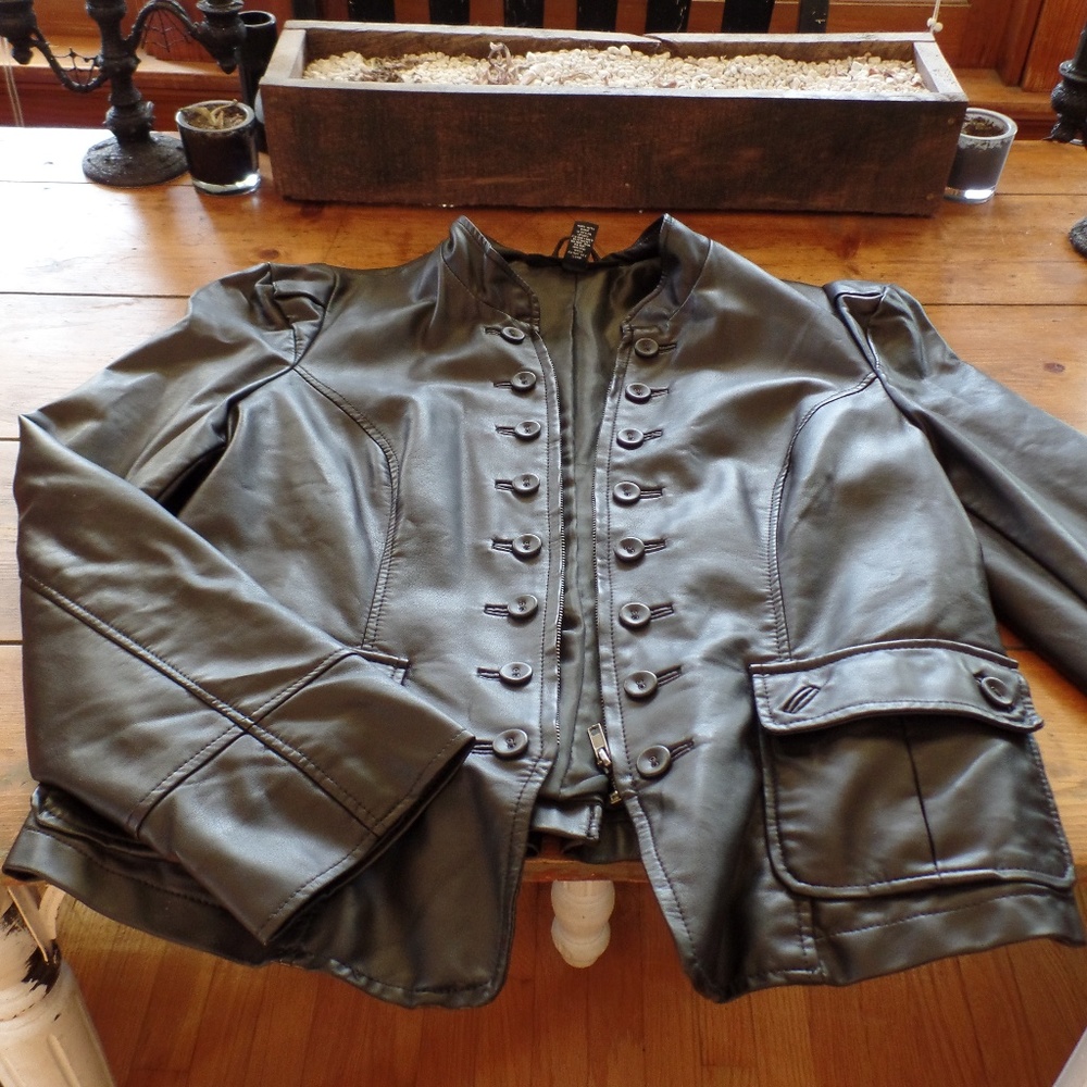 INC International Concepts L Brown Faux Leather